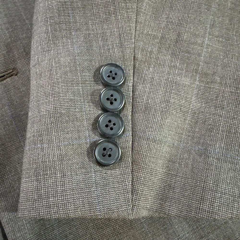 Nautica Mens 100%‎ Wool Blazer Sz 40R Gray Plaid Sport Coat Jacket